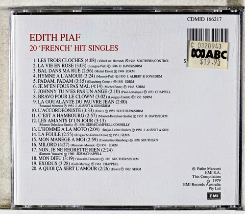 Edith Piaf - 20 'French' Hit Singles (CD 0) 2 - Picture 3 of 3