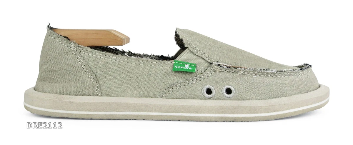 Sanuk Donna Hemp Olive Grey Shoes Womens Size 10 *NEW*