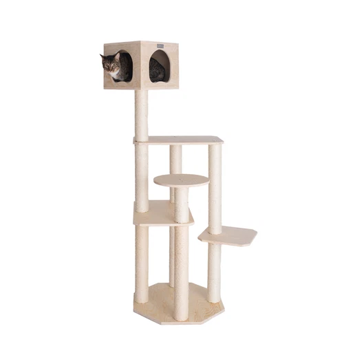 Armarkat Model S6905 Premium Scots Pine, real wood ,Solid Wood Cat Tree,  69" 