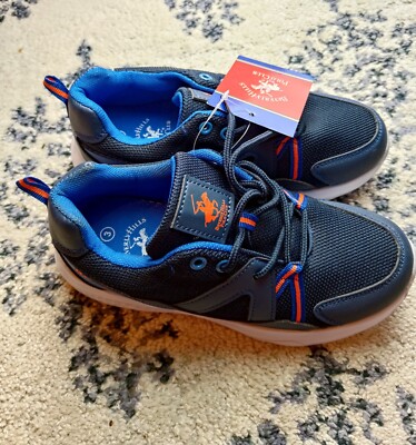 Beverly Hills Polo Club Boys Lace Up Sneakers Navy/orange Color Boys Size 3