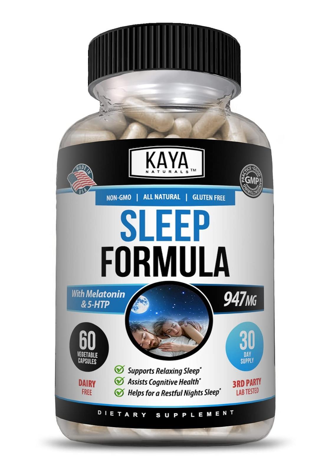 Kaya Naturals - Sleep Support Formula with Melatonin - Vitamin Supplement 60cap