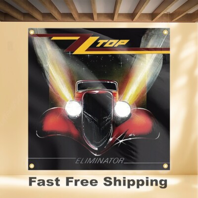 ZZ TOP ELIMINATOR 4'X4' BANNER ALBUM COVER ART FABRIC POSTER FLAG TAPESTRY