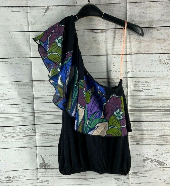 フリーピープル トップス Tシャツ OB574845 Free People Womens Annka One-Shoulder Floral Casual Top Free People Womens Black Annka Floral One Shoulder Top | eBay