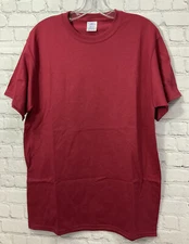 NEW Port And Company Mens T-Shirt Medium Red 50/50 Cotton Polyester Mix