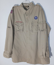 Boy Scouts of America BSA Men's Shirt Tan XL 100 Supplex Nylon Long Sleeve