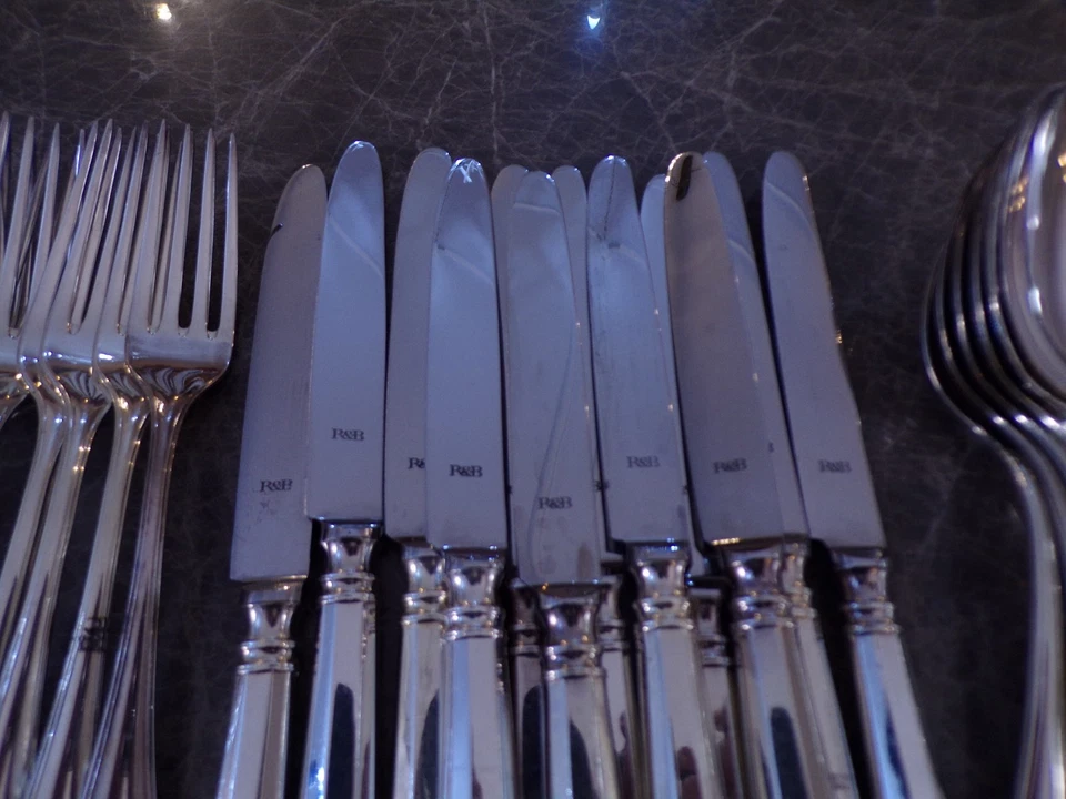 Robbe & Berking Modell NAVETTE Menübesteck 12 Personen 60 Teile Silber 90er TOP - Bild 3 von 4