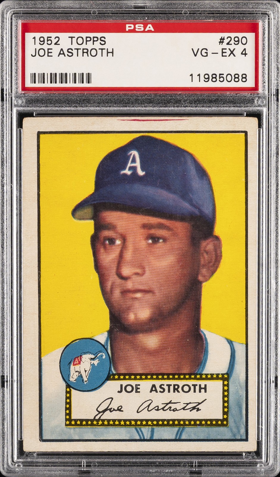 1952 TOPPS #290 JOE ASTROTH PSA 4