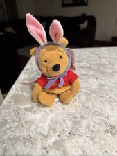 Disney Mouseketoys Easter Bunny Pooh bear 8" Plush Mini Bean Bag W/tag B203