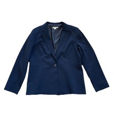 Pendleton Women  s Wool Blend Blazer Navy Blue USA Made Size 16 Career Jacket