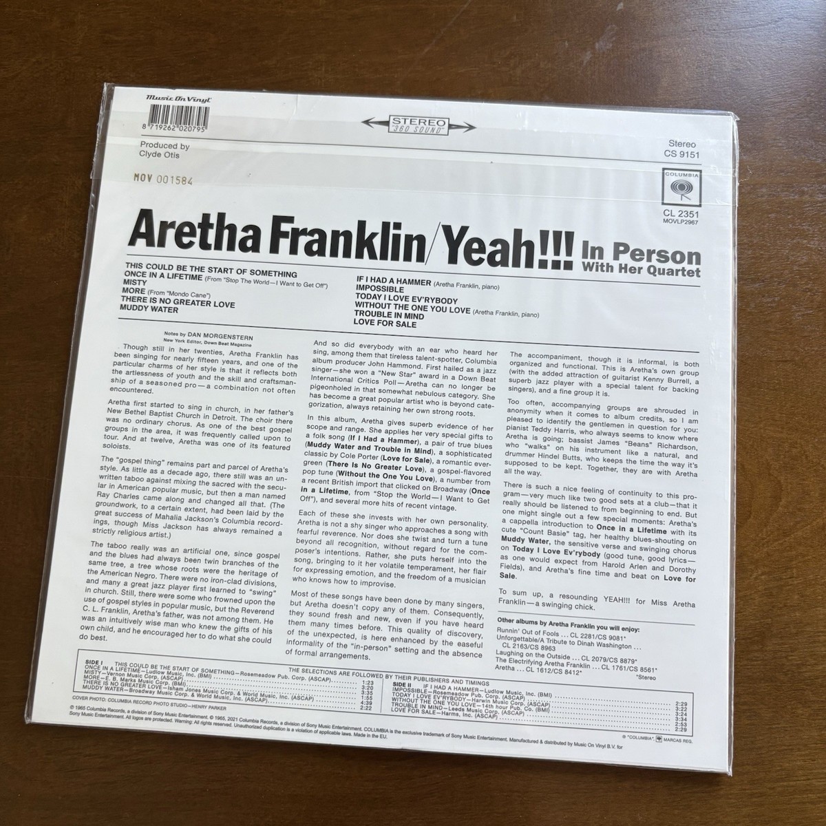 ARETHA FRANKLIN Yeah!!! PURPLE VINYL numbered limited 1584