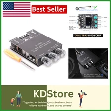High-Power 2.0 Channel Stereo Amplifier Board with Bluetooth & Bass/Treble Co...