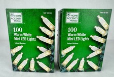 2 Pack Home Accents Holiday 100ct Warm White LED Mini String Lights 28FT 10IN