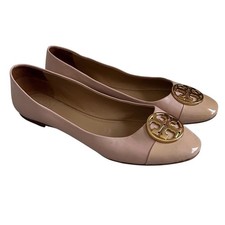 Tory Burch 8 Chelsea Ballet Flat Pale Pink Beige Leather Feminine Preppy Classy