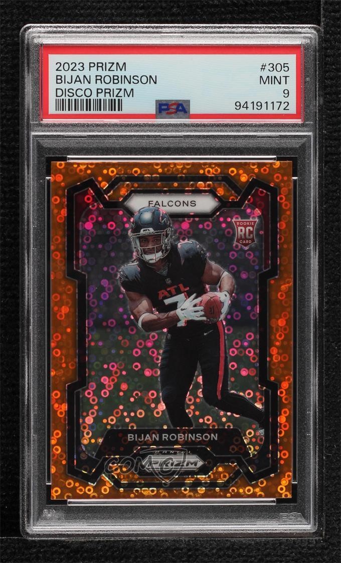 2023 Panini Prizm Rookies Disco Bijan Robinson #305 PSA 9 MINT Rookie RC 0c7i