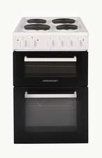 Cookology CFSPTC502WH Electric Cooker 50cm Double Oven Solid Plate Hob White