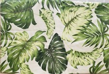 Flannel Back Vinyl Tablecloth 52"x90" Oblong, TROPICAL GREEN PLAM LEAVES, AP