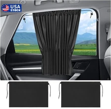 2× Car Sunshade Side Window Curtain Curtains with Suction Cups UV-Resistant USA
