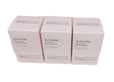 Global Beauty Care Glowing Vitamin C Skin Cream Lot of 3 1.7 FL OZ (50mL) NIB