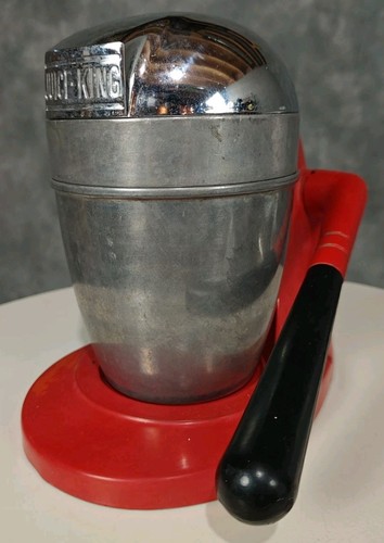 Vintage Juice King Juicer Model JK-35 with chrome finish and RED base