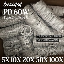 Upgraded Durable Braided USB C to USB C Cord Compatible with iPhone 17 16 15 Lot