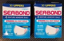 Sea-Bond Secure Denture Adhesive Seals Original Uppers Zinc-Free 30 Count 2 Pack