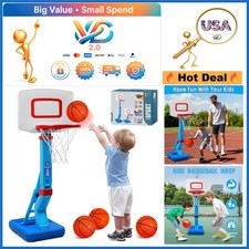 Toddler Basketball Hoop Adjustable Indoor Outdoor 27.6-54 Inches Kids Toy wit...