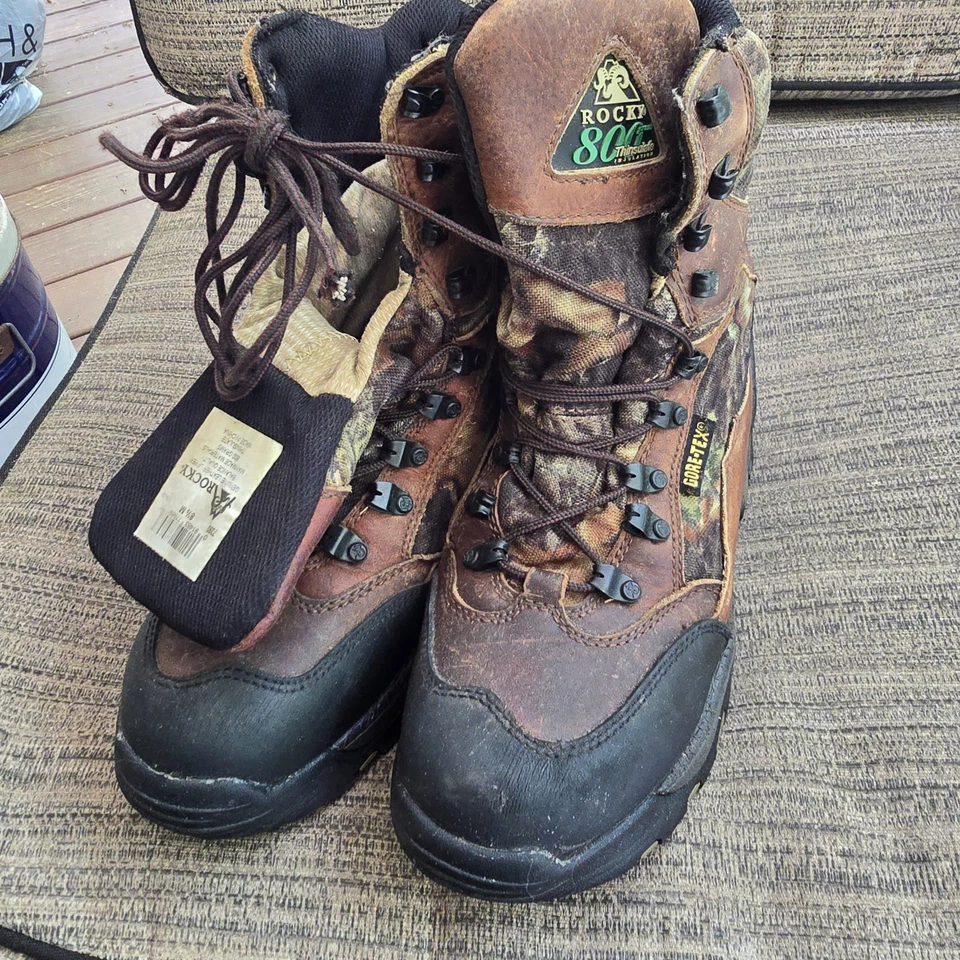 Rocky 800g Thinsulate Gore-Tex Hunting Boots Men’s 8.5 Leather Camo Waterproof M - Image 3 of 4