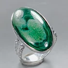 New year gift 26 ct Natural Malachite Ring 925 Sterling Silver Size 8 /R436027