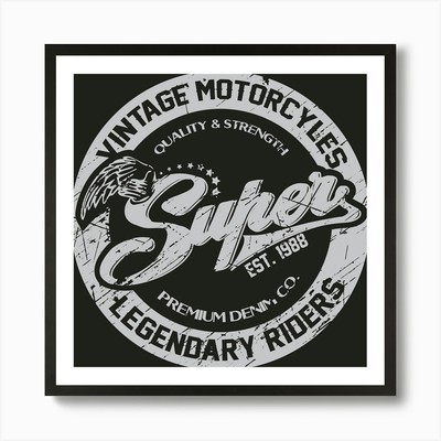 Vintage Motorräder super legendär gerahmtes Wandbild Poster Leinwanddruck Bild