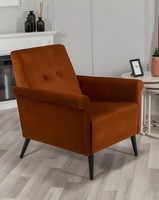 Stoffsessel Sessel Einsitzer Sitzer Polstersessel Orange Ohrensessel