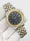Vintage Seiko SQ100 Kinetic Two Tone Stainless Steel Quartz Mens Watch