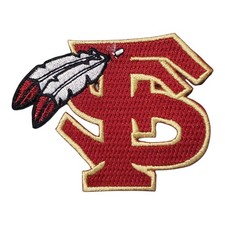 Classic Retro FSU Seminole FS Feather Patch. Seminoles. Embroidered. Iron On. 3"
