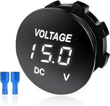 DC 12V 24 V Voltmeter Gauge, Car LED Digital Display Round Panel Voltage Gauge M