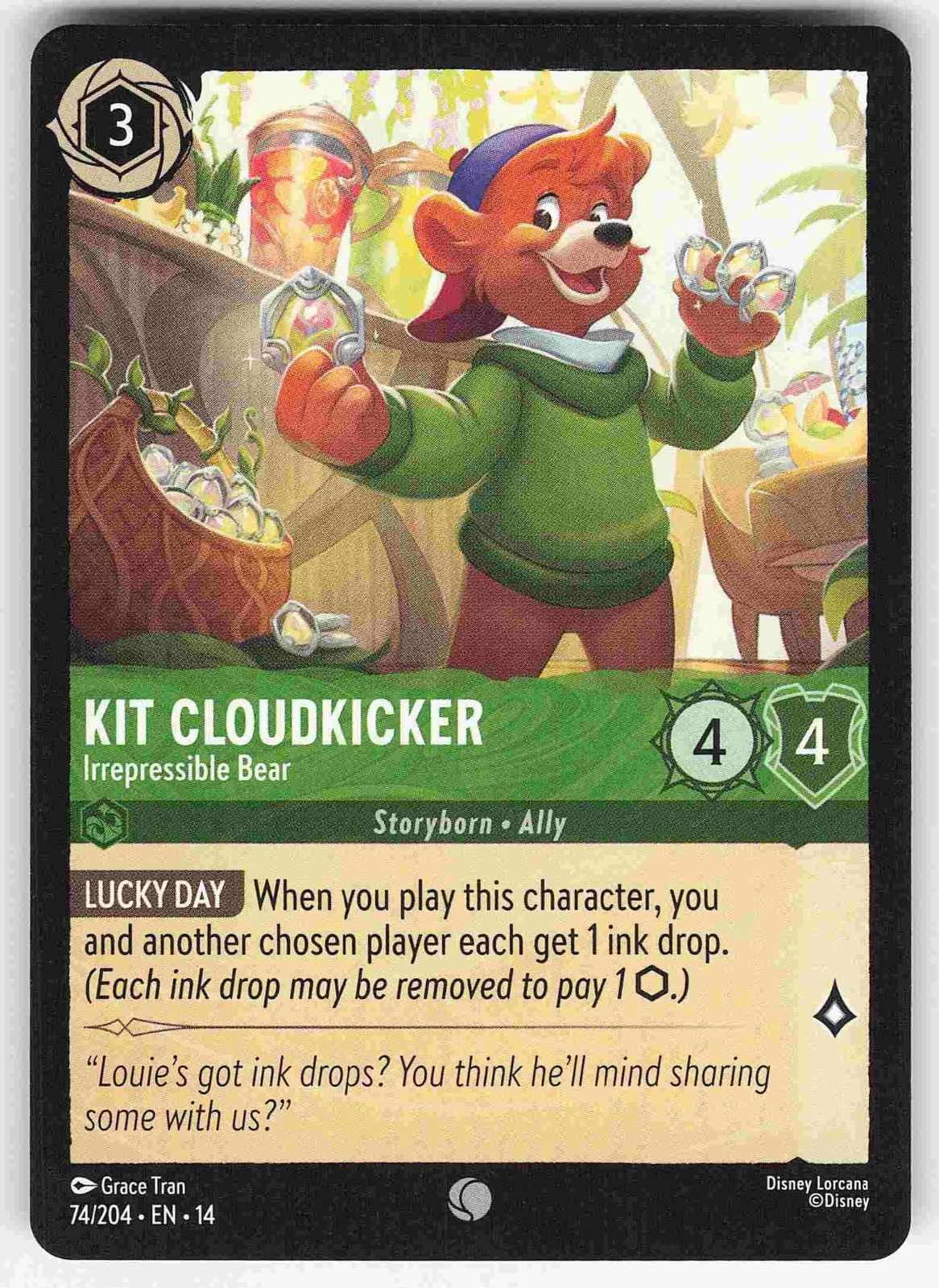 Kit Cloudkicker - Irrepressible Bear - 74/204 - - NM - Hyperia City