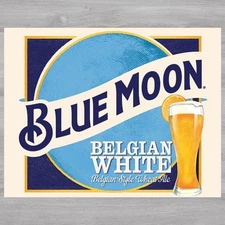 Blue Moon Belgian White Beer 12.5" x 16" Licensed Novelty Metal Sign