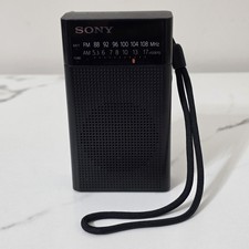 Sony ICF-P26 Portable Pocket FM/AM Radio Built in Speaker Headphone Jack Works