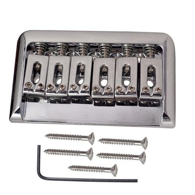 Silber 6 Saiten feste Hardtail Brücke mit Schraubenschlüssel Schrauben für