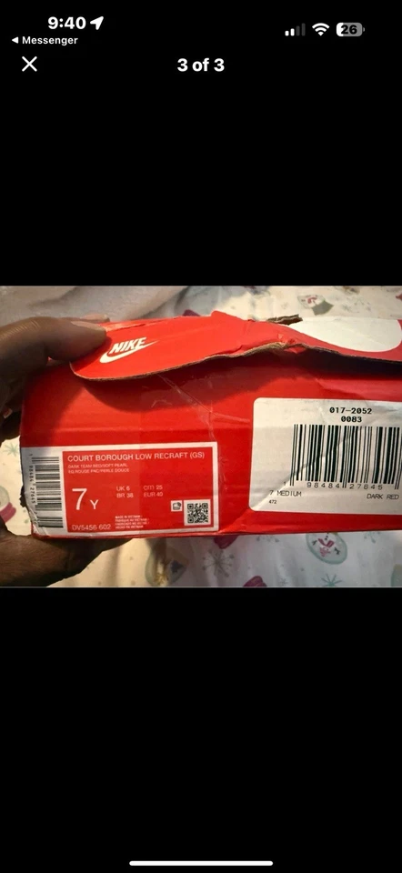 Tênis juvenil Nike Court Borough Low Recraft branco/rosa, tamanho 7 - Imagem 3 de 3