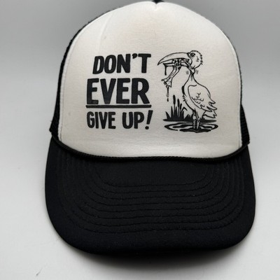 COBRA ''Don't Ever Give Up!'' Pelican Graphic Trucker Hat Adjustable Mesh Back Cap