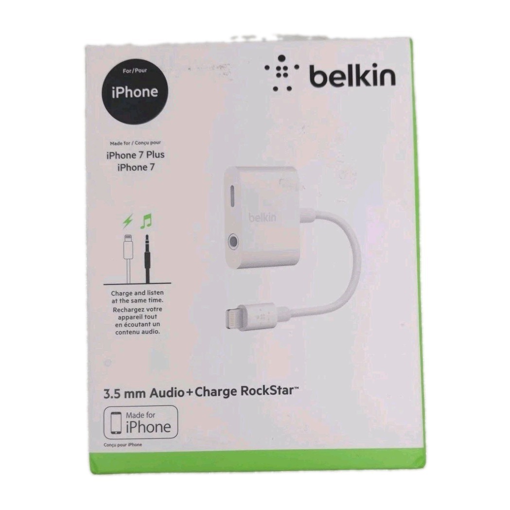 PCケーブル・コネクタ belkin 3.5 mm Audio + Charge RockStar Belkin 3.5 Mm Audio Charge Rockstar Adapter for iPhone for sale