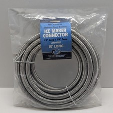1/4" Comp x 1/4" Comp Stainless Steel Braided Icemaker Supply,UPC/NSF, Lead Free