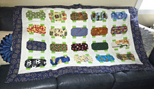 Handmade Skateboard I Spy Quilt Throw 64x41 Space Backing Label Susan Knox
