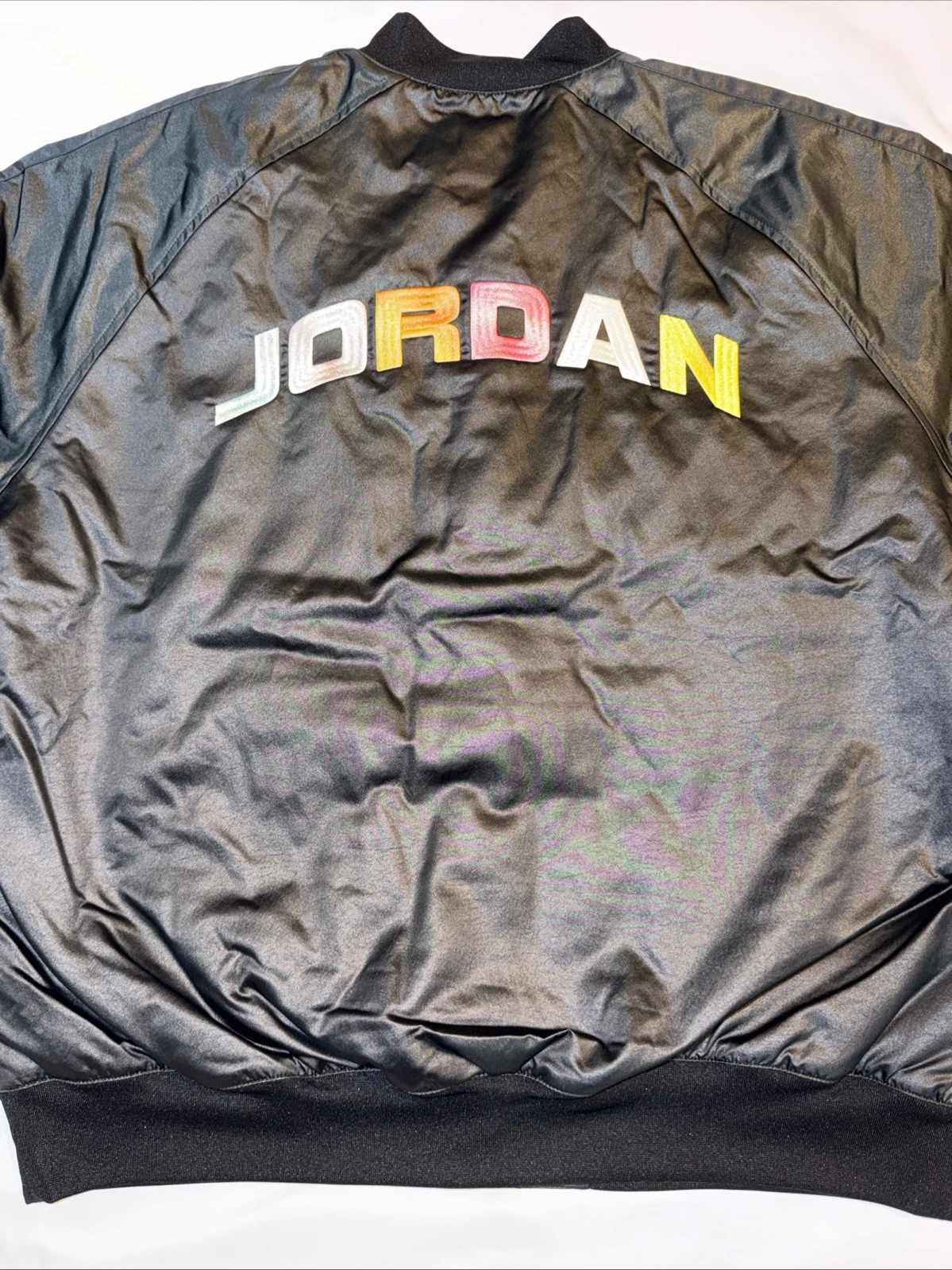 $150 Nike Air Jordan Bomber Jacket IF1947‑010 Men’s Sz L Black Lifestyle - product detail image 12