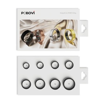 POBOVi Smart Ring for Men/Women   Fitness Tracker with 6-13, Sizing Kit 