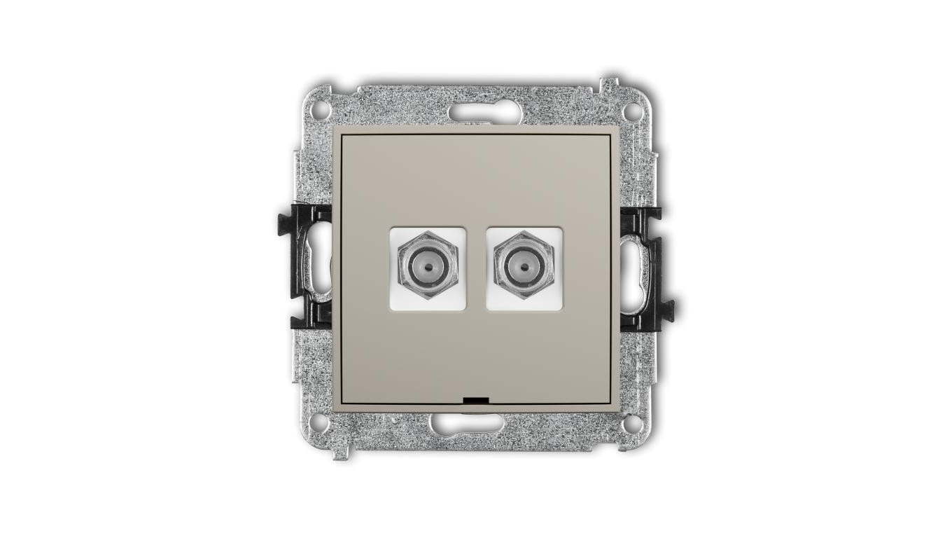 MINI dual type F (SAT) antenna socket mechanism nickel-plated, without la /T2UK