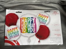 Anagram Balloon Bouquet Happy Birthday Celebrate 5 pcs - Party Supplies