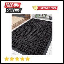 Smiry Front Door Mat Outside Entrance Heavy Duty Natural Rubber Doormat Non Slip