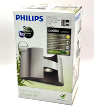 Hochwertige Philips Ledino LED Außen-Wandleuchte IP44 2x 2,5W Aluminium 2700K