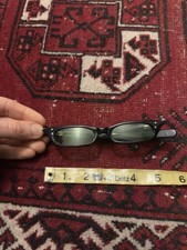 Vtg green lens Thin Wrap Around Sunglasses made in France 1950's