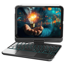 Rotatable Keyboard/Trackpad/Case for iPad Mini 6/7 A17 Pro, 2021/24 Backlit